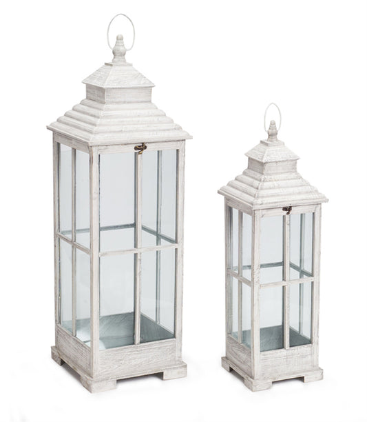 Lantern (Set Of 2) 27.5"H, 38"H Wood