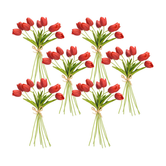 Tulip Bundle (Set Of 6) 15"H, Red