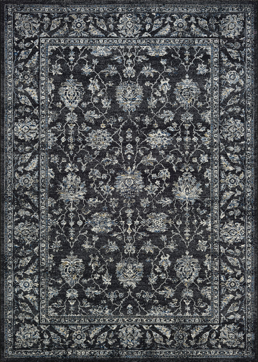 Couristan Sultan Treasures All Over Mashhad Black Rug 3'11" x 5'3"