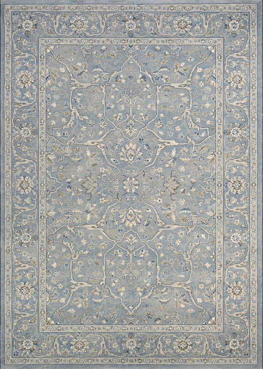 Couristan Sultan Treasures Floral Yazd Slate Blue Rug 5'3" x 7'6"