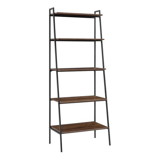 72" Industrial Ladder Bookcase - Dark Walnut