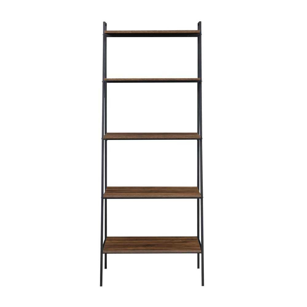 72" Industrial Ladder Bookcase - Dark Walnut