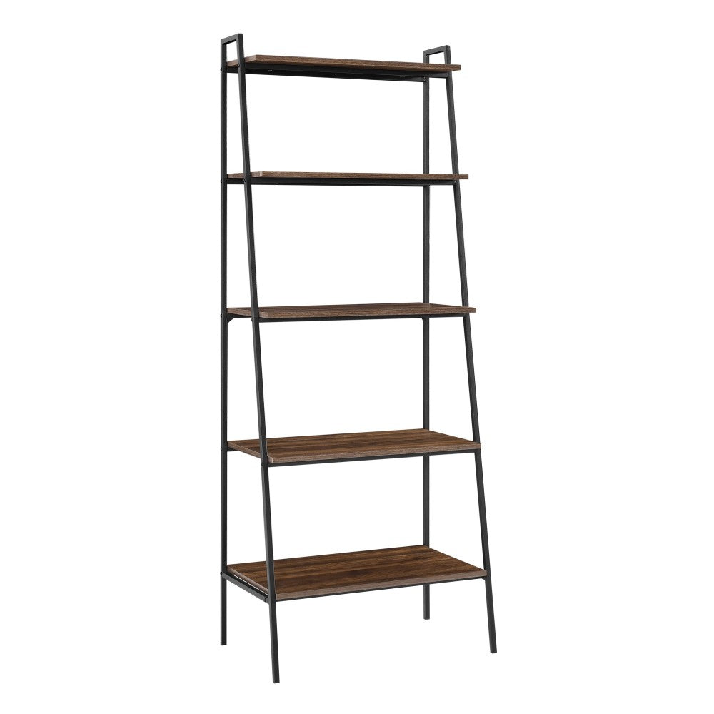 72" Industrial Ladder Bookcase - Dark Walnut