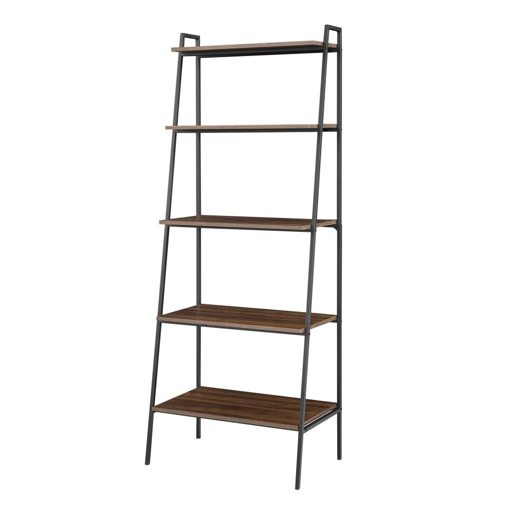 72" Industrial Ladder Bookcase - Dark Walnut