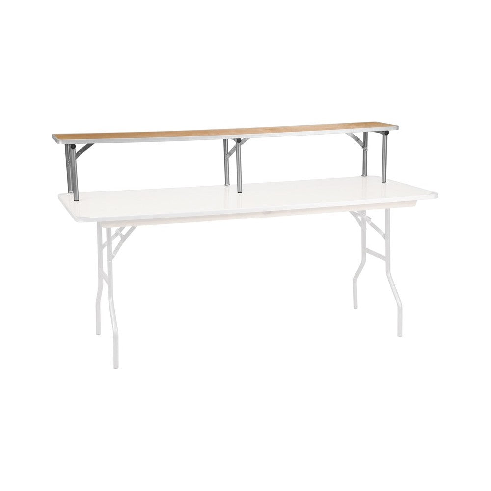 72'' x 12'' x 12'' Birchwood Bar Top Riser with Silver Legs