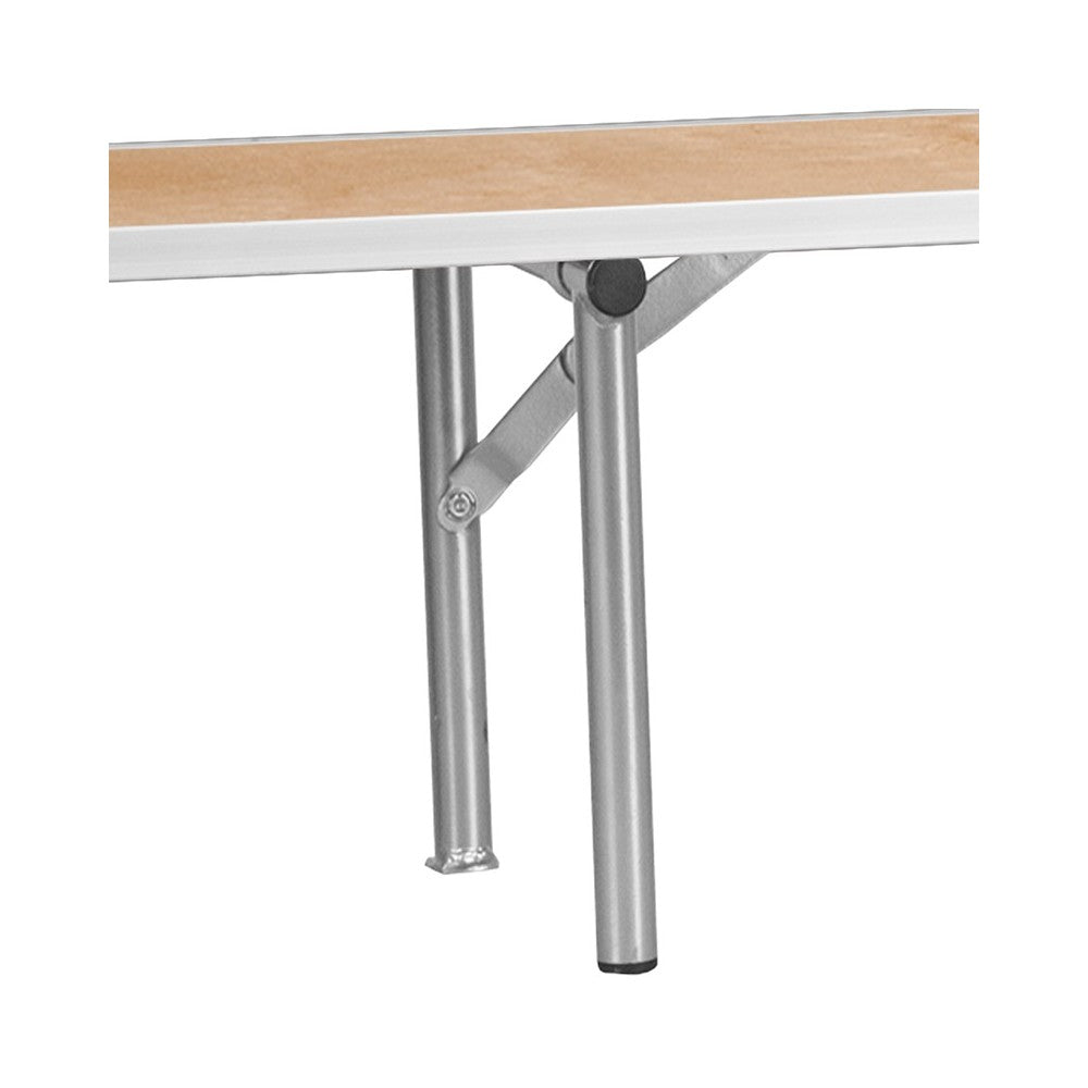 72'' x 12'' x 12'' Birchwood Bar Top Riser with Silver Legs