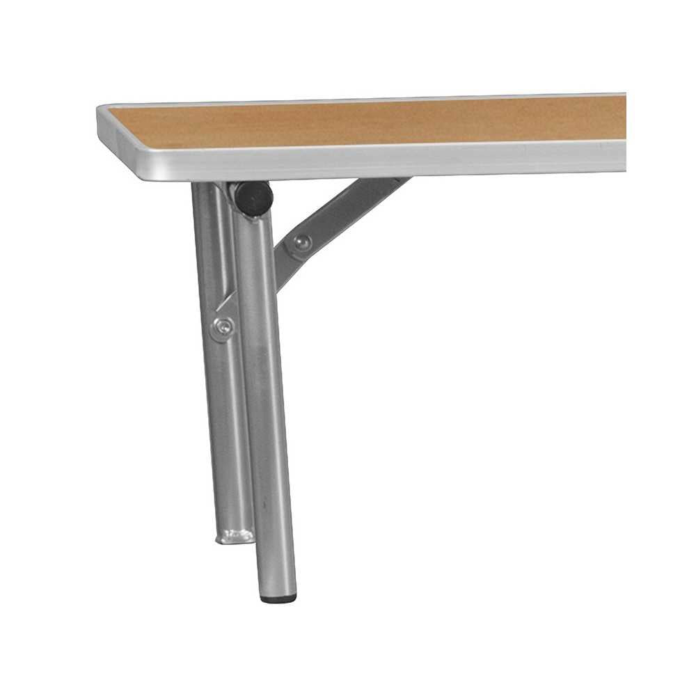 72'' x 12'' x 12'' Birchwood Bar Top Riser with Silver Legs