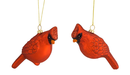 Cardinal Ornament (Set Of 12) 4"H Glass
