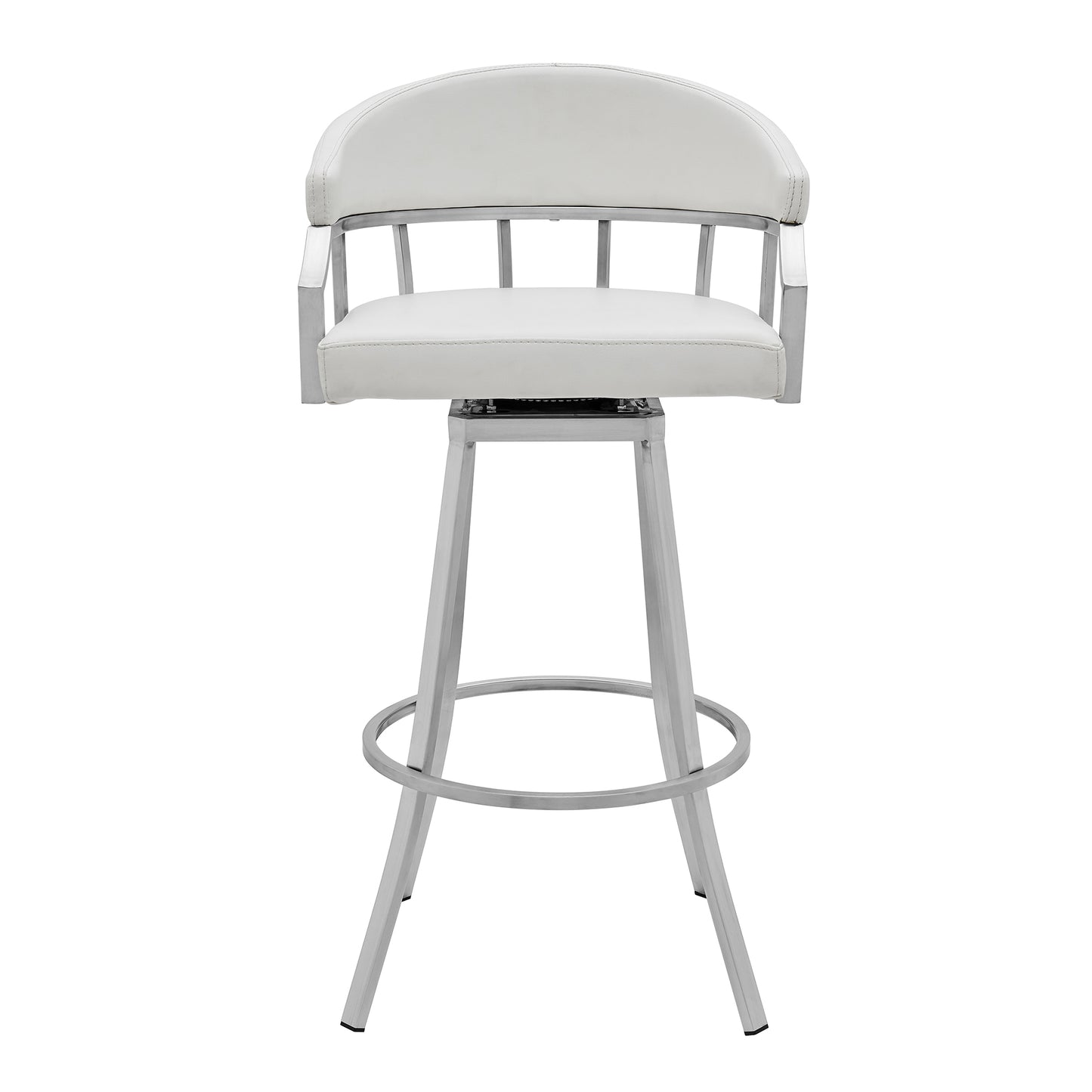 Palmdale Swivel Modern White Faux Leather 30" Barstool