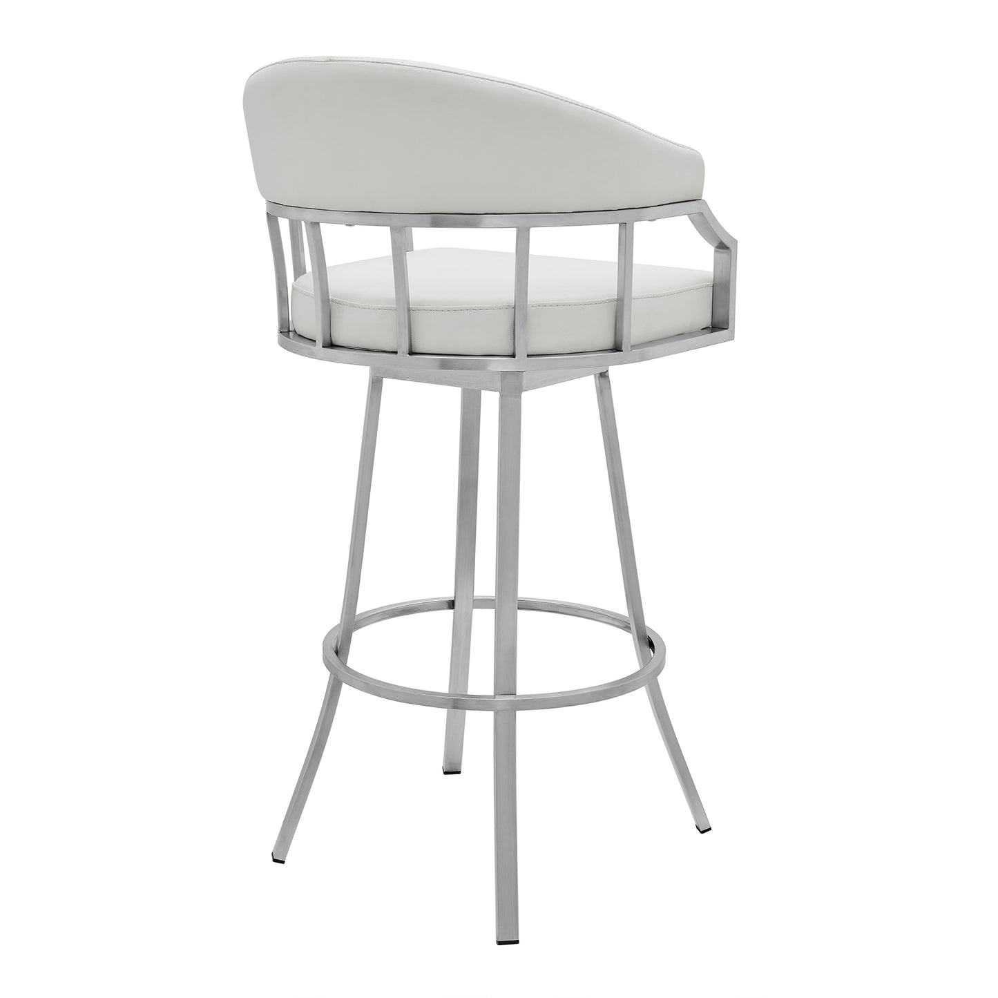 Palmdale Swivel Modern White Faux Leather 30" Barstool