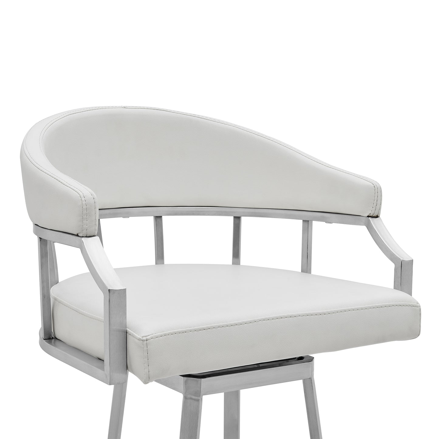 Palmdale Swivel Modern White Faux Leather 30" Barstool