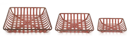 Tray (Set Of 3) 13.25"L, 15.75"L, 18"L Metal
