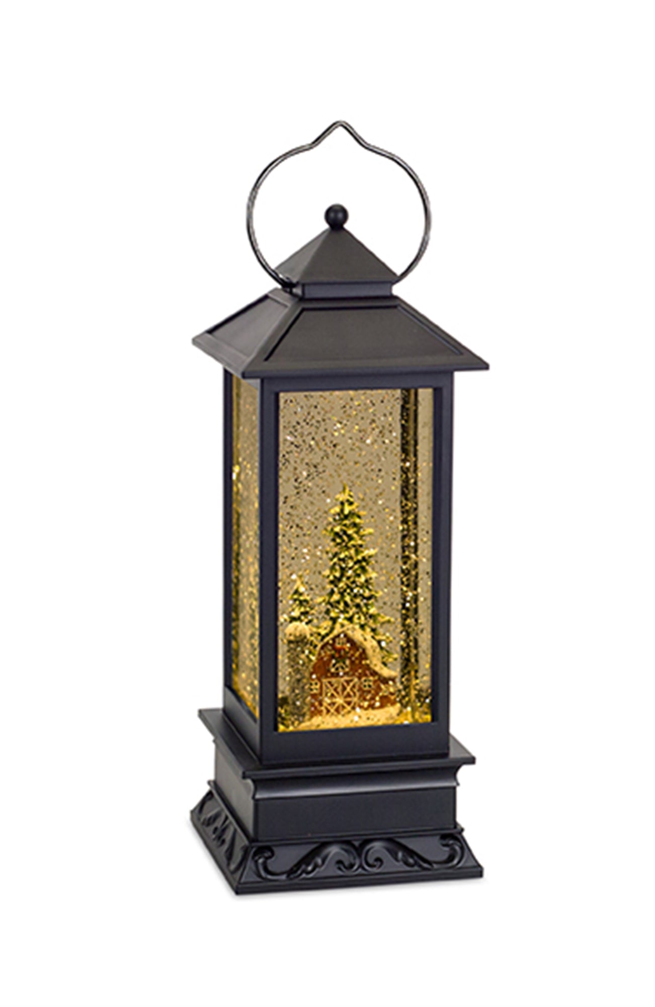 Lantern Snow Globe With Barn 10.5"H Plastic