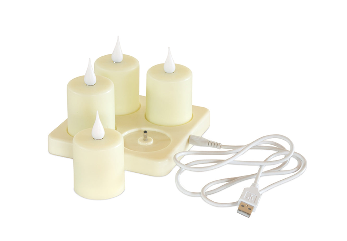 Candle (Set Of 4) Rechargeable 4"H Plastic