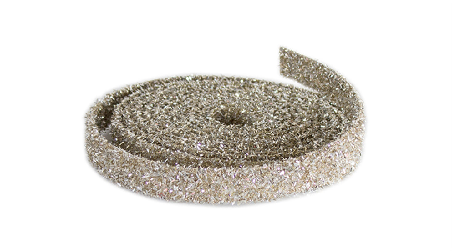 Glitter Rope (12 Rolls) 1" x 15'L Plastic, Champagne