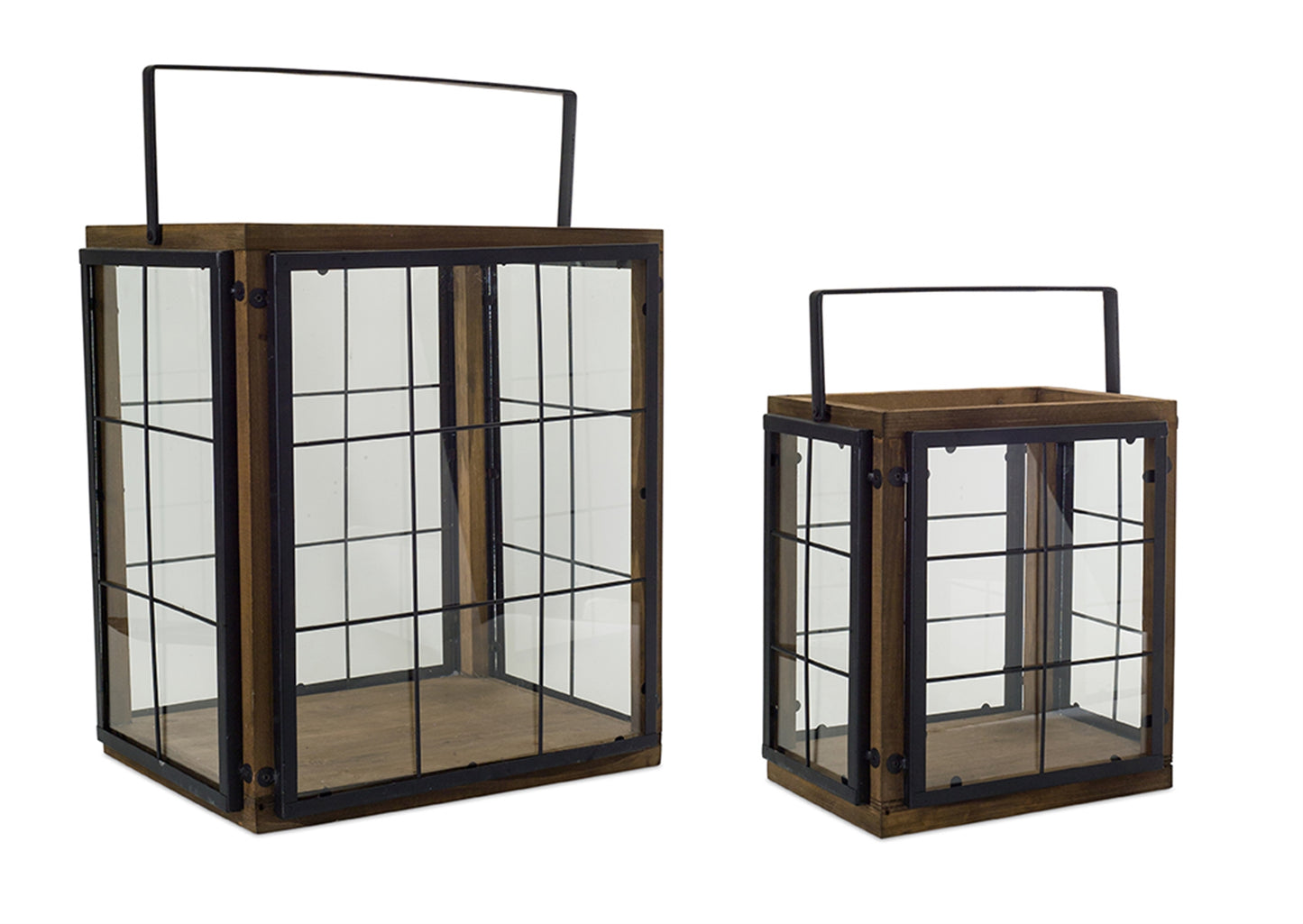 Box (Set Of 2) 14.5"H, 19.75"H Wood/Metal