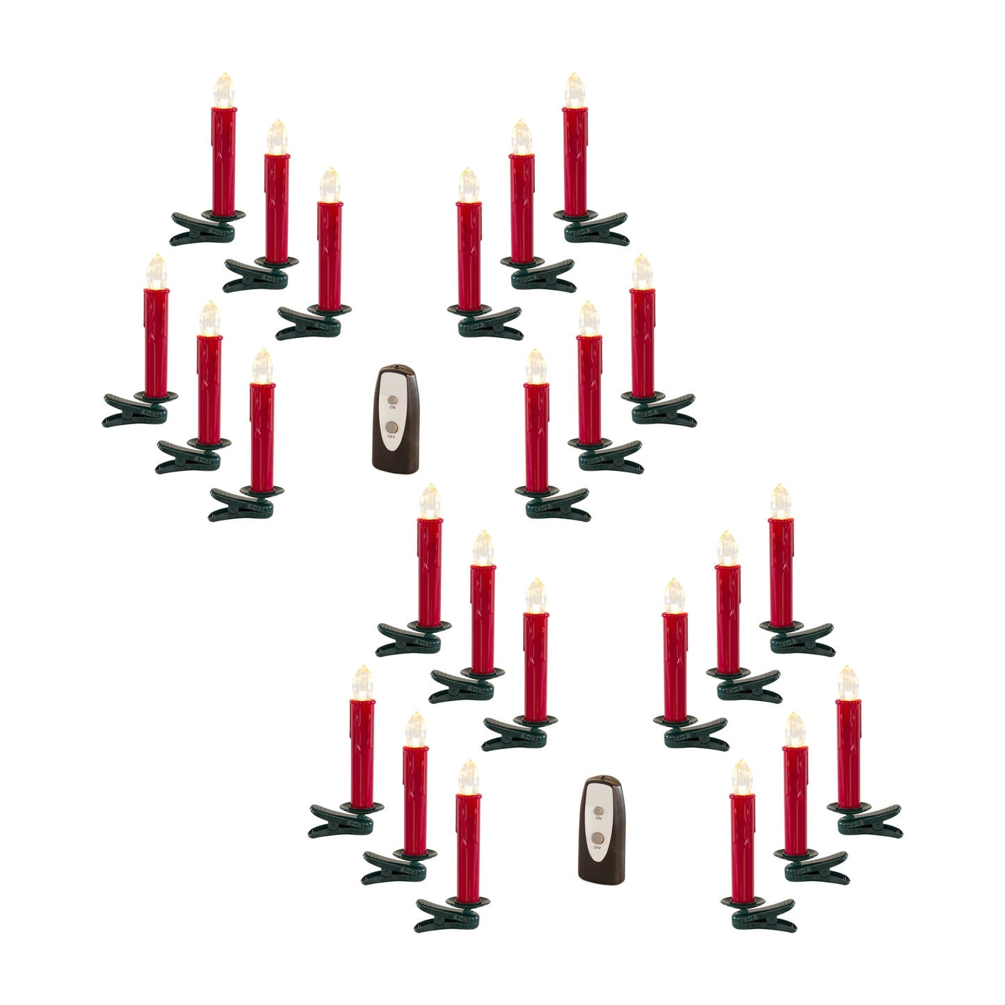 Led Clip On Taper Candle (Set Of 24) 6.5"H Plastic