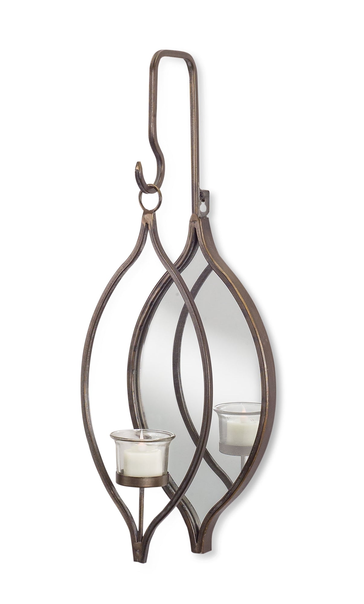 Hanging Votive Holder (Set Of 2) 6.25" x 19.5"H Metal/Glass
