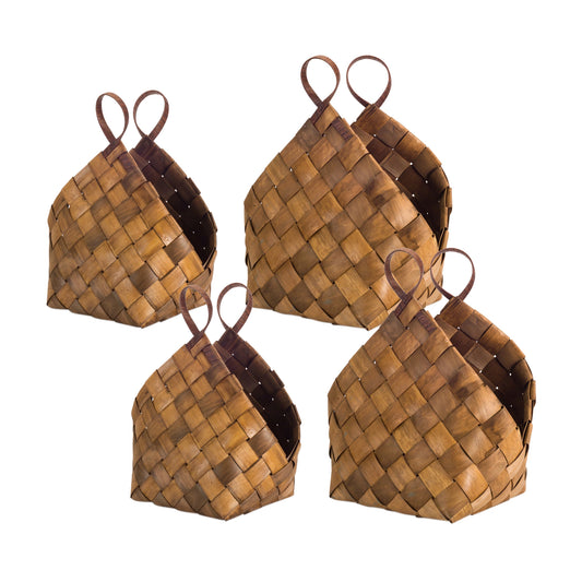 Basket (Set Of 4) 14.5" x 18"H, 18.25" x 21"H Metasequoia, Brown