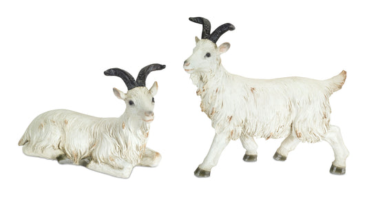 Goat (Set Of 2) 6.75"H, 10"H Resin
