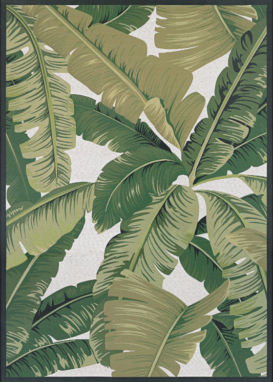 Couristan Dolce Palm Lily Huntr Green-Ivory Rug 5'3" x 7'6"