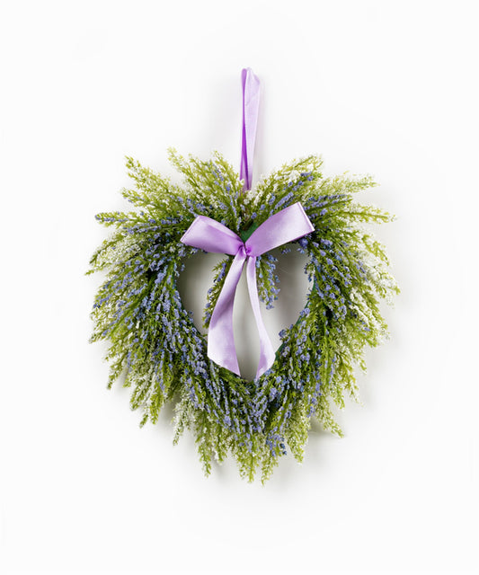 Lavender Heart Wreath (Set Of 2) Twig/Plastic 10"