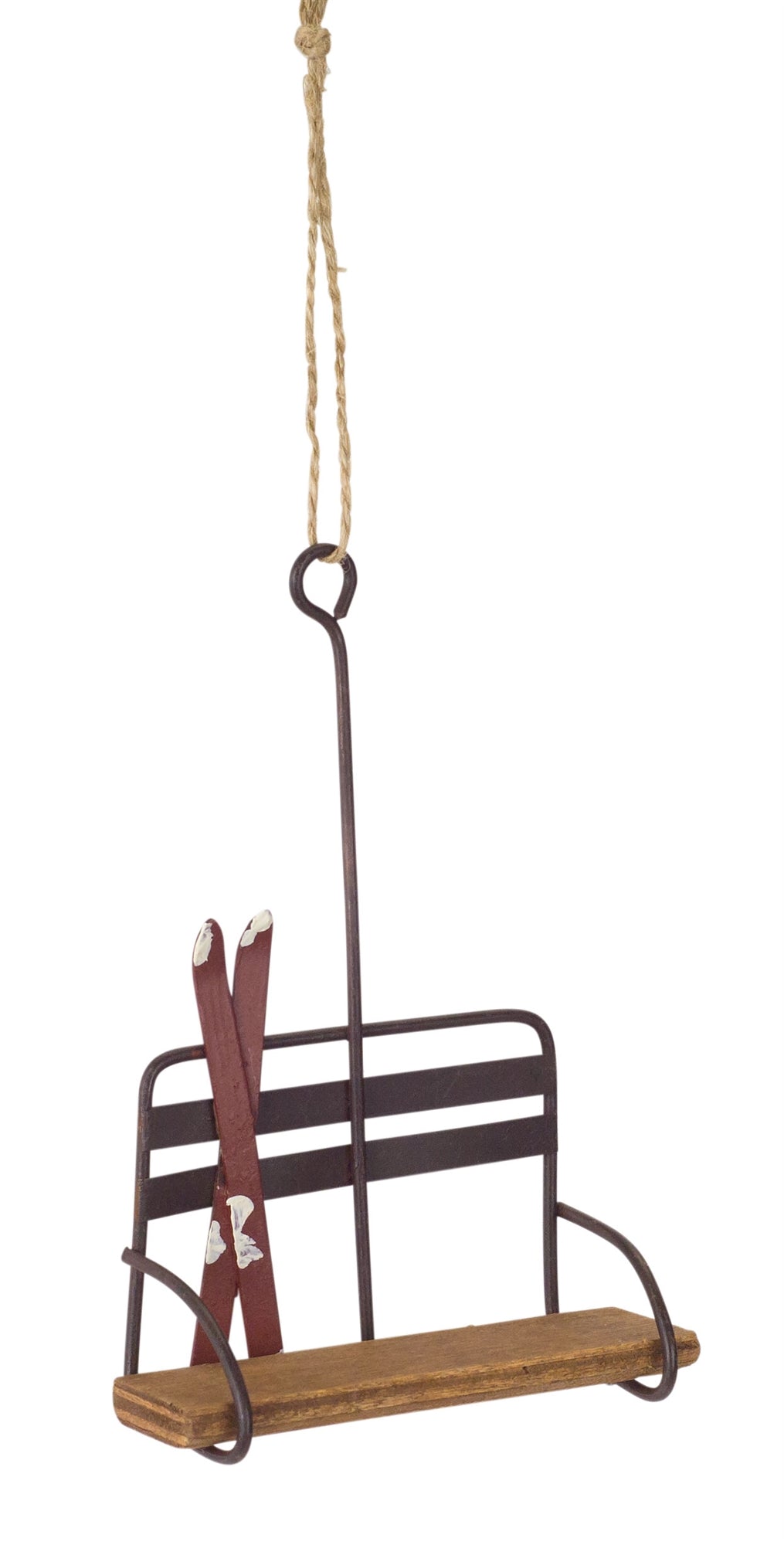 Ski Chair Lift Ornament (Set Of 12) 5.25"H Wood/Metal