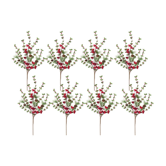 Pine/Boxwood/Berry Spray (Set Of 8) 29"H Plastic