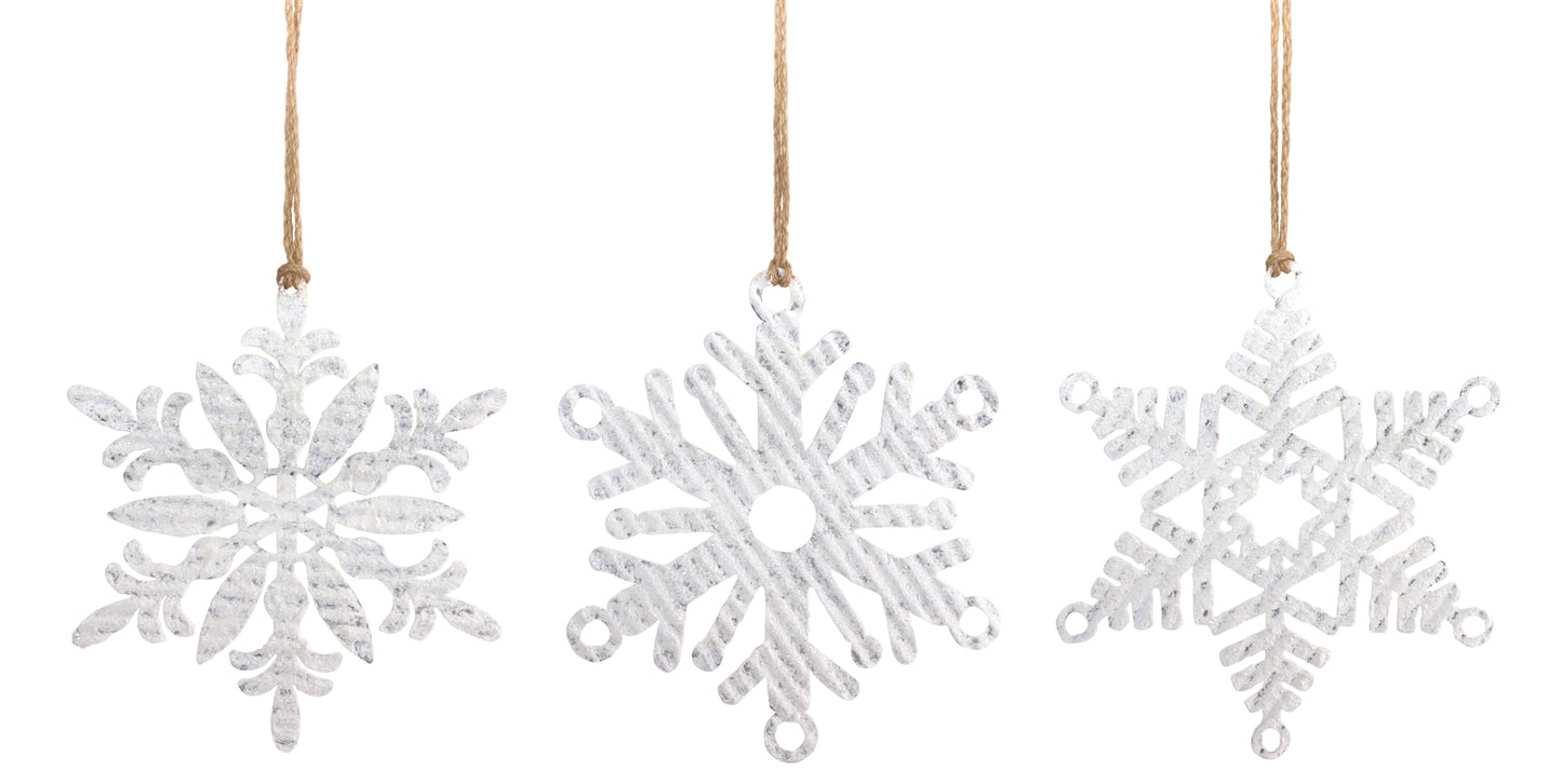 Snowflake Ornament (Set Of 12) 10"H Iron