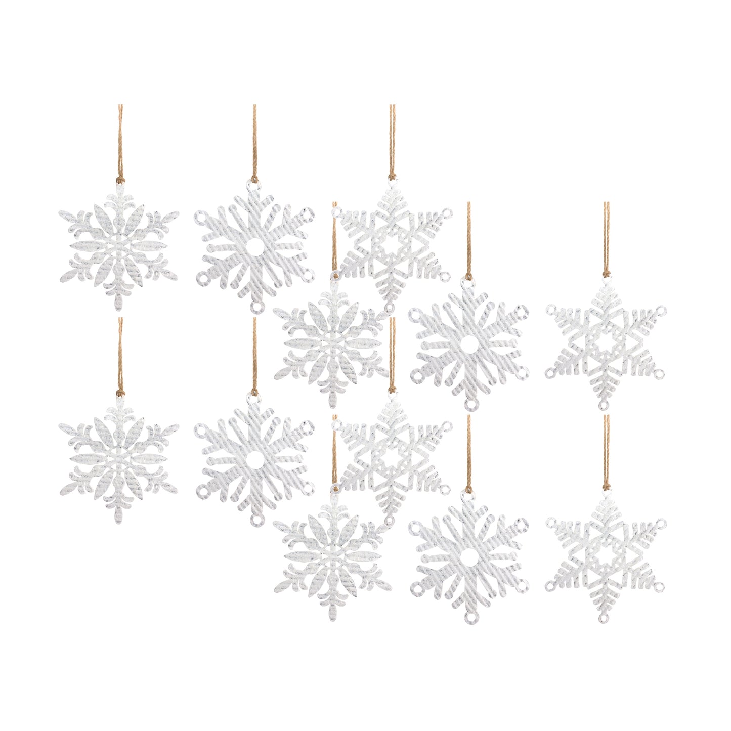 Snowflake Ornament (Set Of 12) 10"H Iron