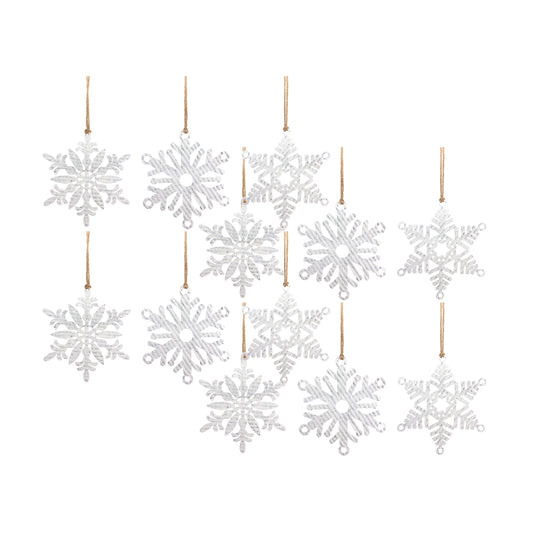 Snowflake Ornament (Set Of 12) 10"H Iron