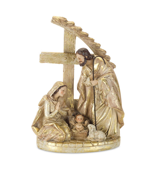 Holy Family 10.25"H Resin, Gold