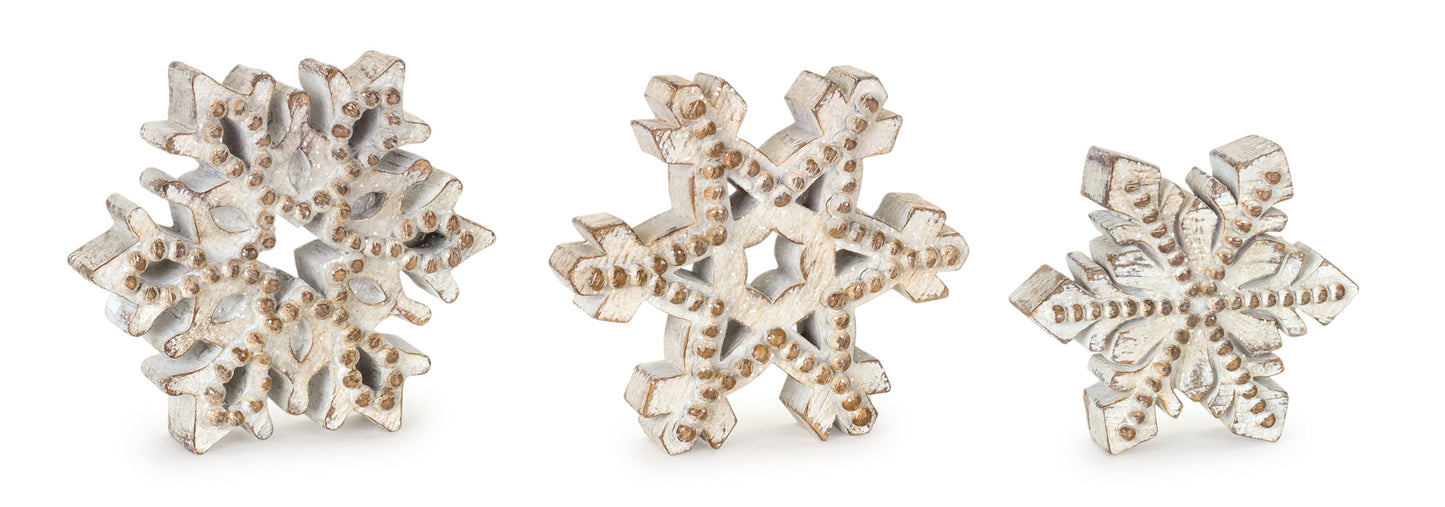 Snowflake (Set Of 3) 6"H Resin