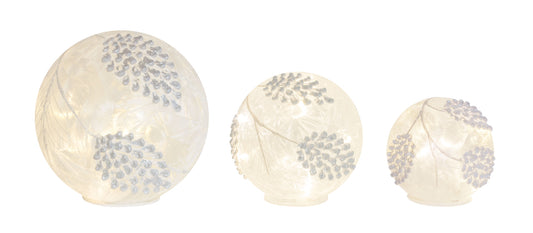 Pine Cone Globes/Timer (Set Of 3) 4.5"H, 6"H, 8"H Glass