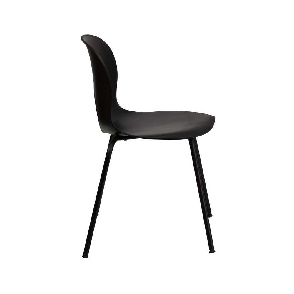 770 lb. Capacity Designer Black Plastic Stack Chair with Black Frame