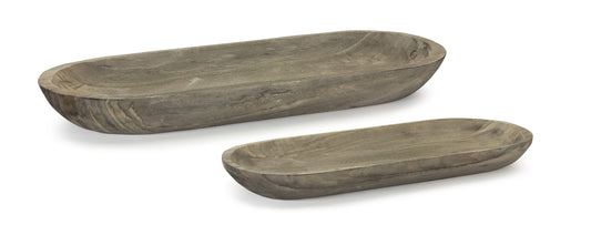 Tray (Set Of 2) 18"L x 7.75"W, 23.75"L x 9.75"W Wood