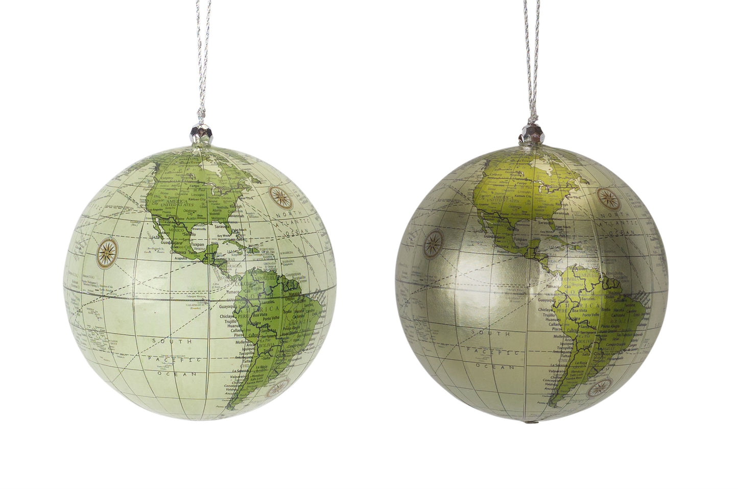 Globe Ornament (Set Of 4) 4.5"H Plastic