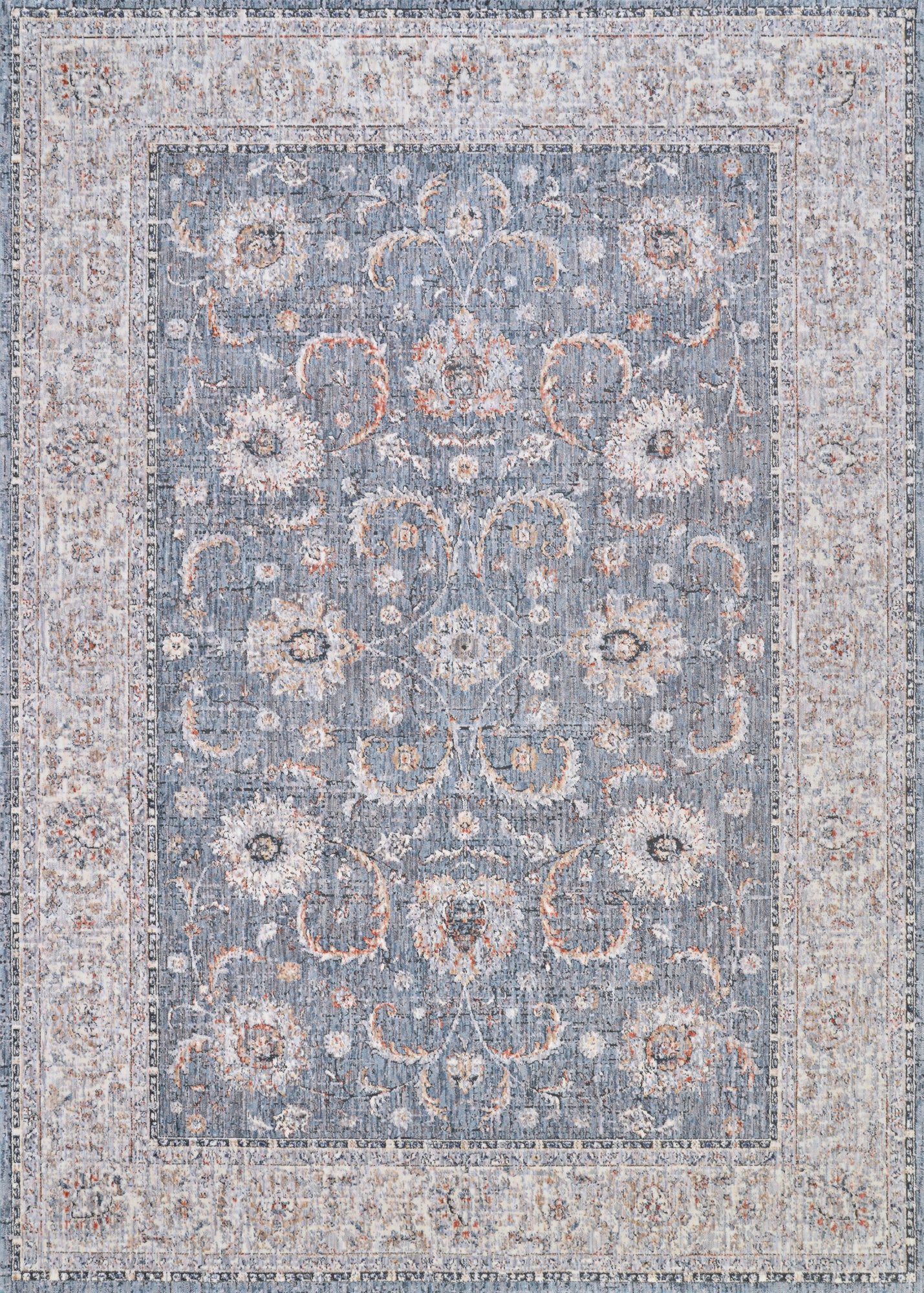 Couristan Savoy Lamar Slate Blue Runner Rug 2'7" x 7'2"