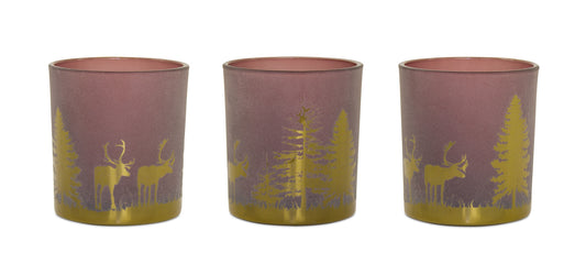 Woodland Deer Votive Holder (Set Of 3)