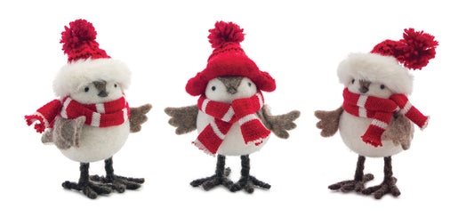 Winter Bird (Set Of 12) 6"H Polyester