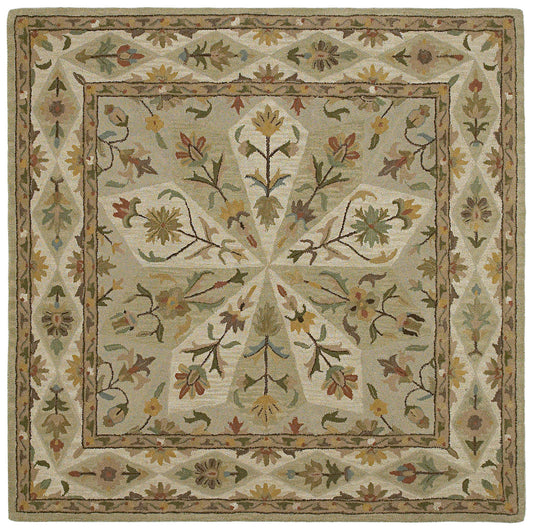 Kaleen Tara Square Collection Light Sage  Area Rug 7'9" x 7'9"