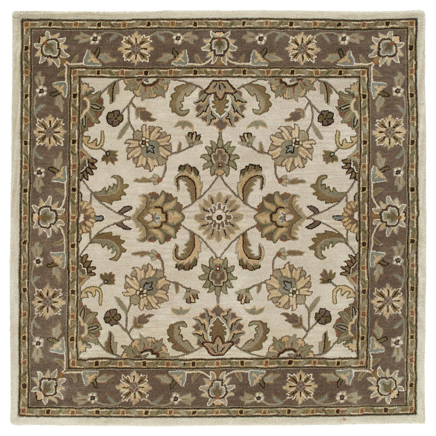 Kaleen Tara Square Collection Light Linen Area Rug 7'9" x 7'9"