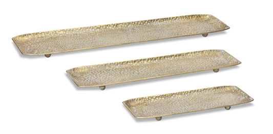 Tray (Set Of 3) 15.25"L, 21.25"L, 27.25"L Metal