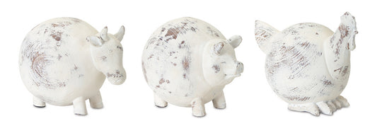 Farm Animal (Set Of 3) 4.5"H Resin/Stone Powder