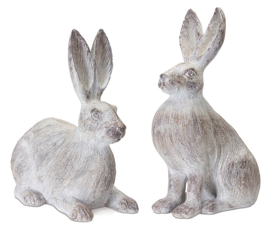 Rabbit (Set Of 2) 15"H, 17"H Resin