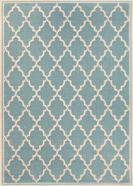 Couristan Monaco Ocean Port Turquoise-Sand Rug 2' x 3'7"