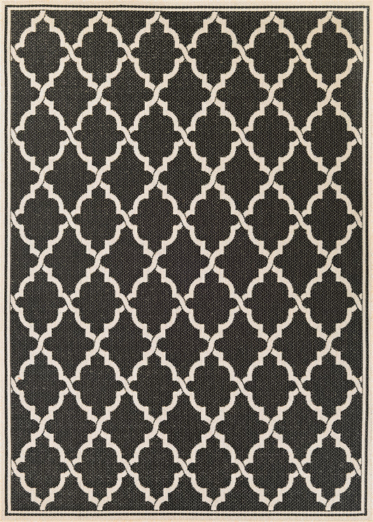Couristan Monaco Ocean Port Black-Sand Rug 2' x 3'7"
