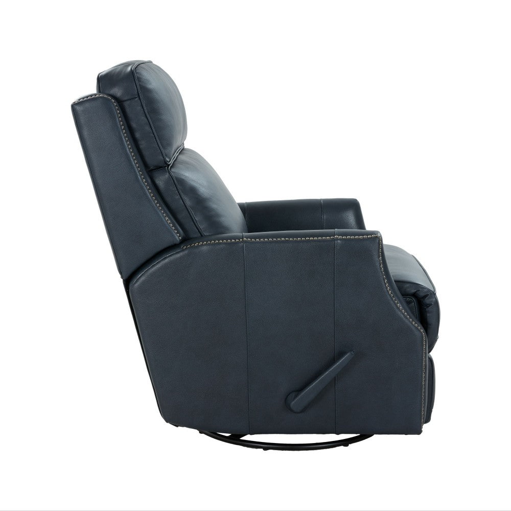 8-1120 Aniston Swivel Glider Recliner, Barone Navy Blue