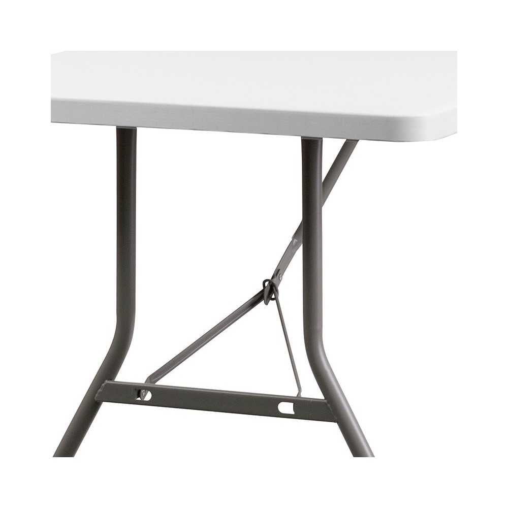 8-Foot Granite White Plastic Folding Table