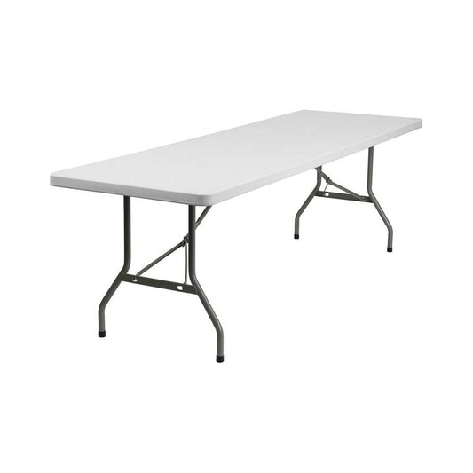 8-Foot Granite White Plastic Folding Table